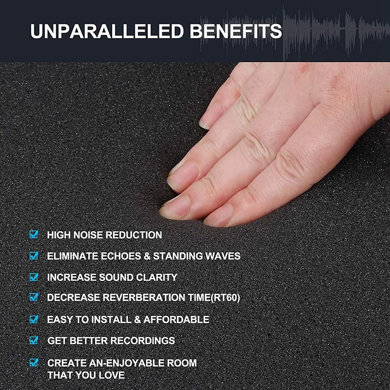 60 Pieces Sound Insulation Foam Panels for Studio and Home Use, 2.5 x 30 x 30 cm